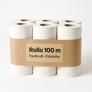 Papel toalla Papel toalla – Rollo 100 m (fardo x6) – Estándar